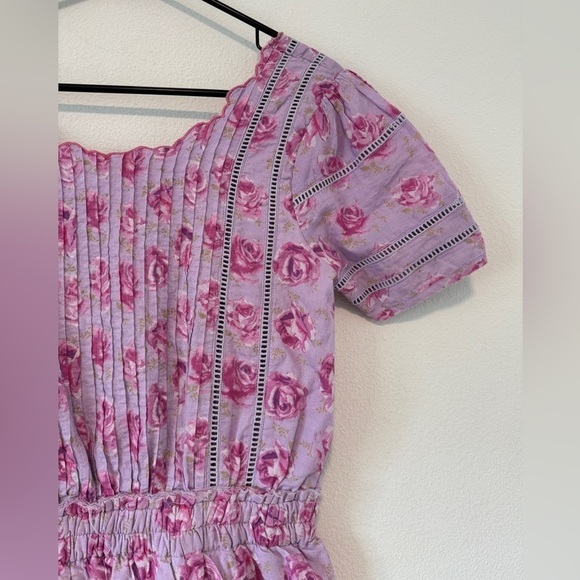 NWT LoveShackFancy Mavis Lilac Fusion Purple Rose Floral Mini Tiered Dress Small - Picture 8 of 16